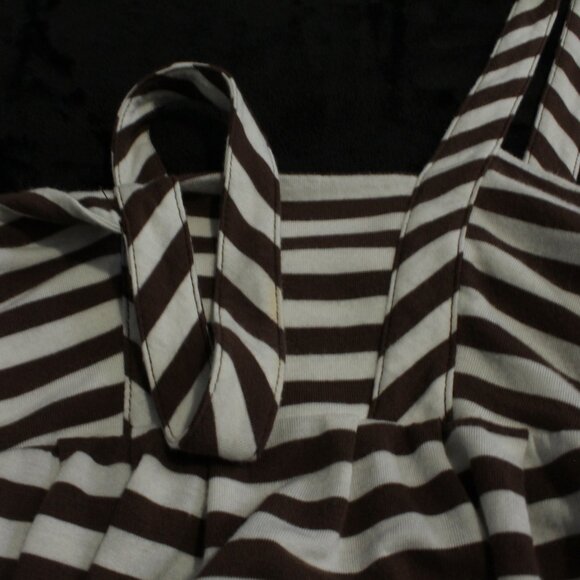 BCBG Brown & White Striped Baby Doll Tank-Top - Picture 6 of 6